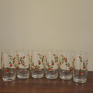 Vintage tall juice glass set